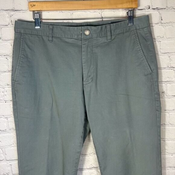 Bonobos Mens Khaki Slim Green Chino  Pants W34 L34 - Picture 2 of 10